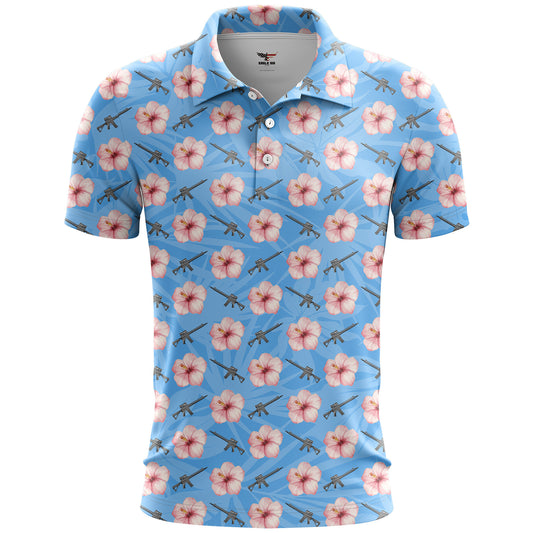 Hibiscus AR15 Golf Polo Shirt