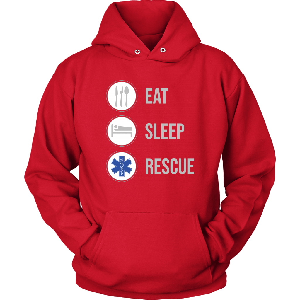 Eat, Sleep, Rescue EMT Unisex Hoodie
