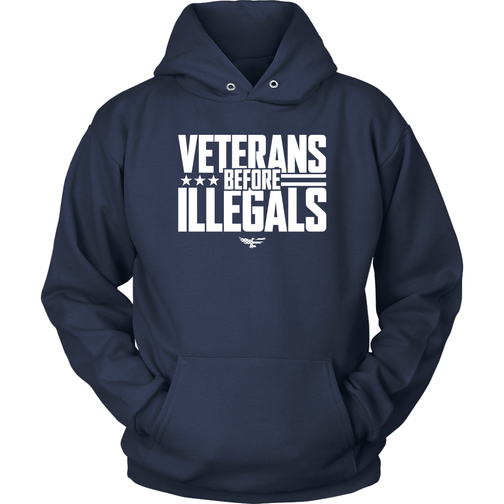 Veterans Before Illegals Unisex Hoodie