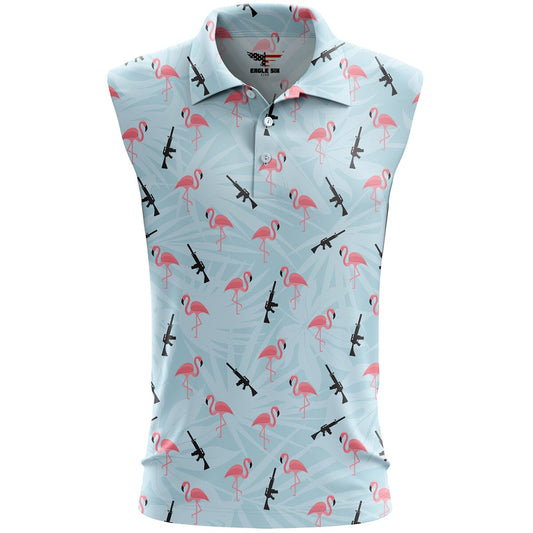 Armed Flamingos Women's Sleeveless Golf Polo Shirt