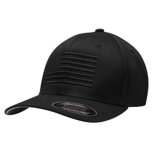 The Ultimate Black American Flag Hat - The Blackout FlexFit