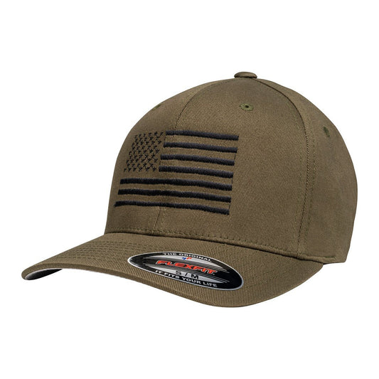 American Flag Olive Flexfit Hat