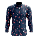 Armed Flamingos Men's Quarter Zip Pullover- Clearance