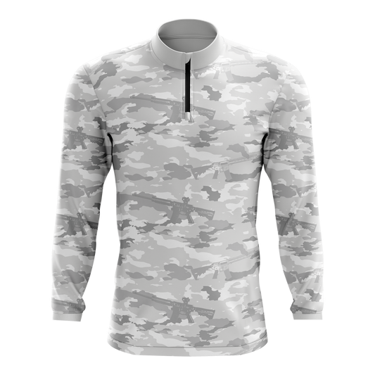 Arctic Ghost Camo Men's Quarter Zip Pullover