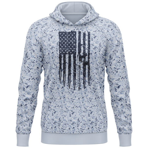 Blue Camo Flag Hoodie