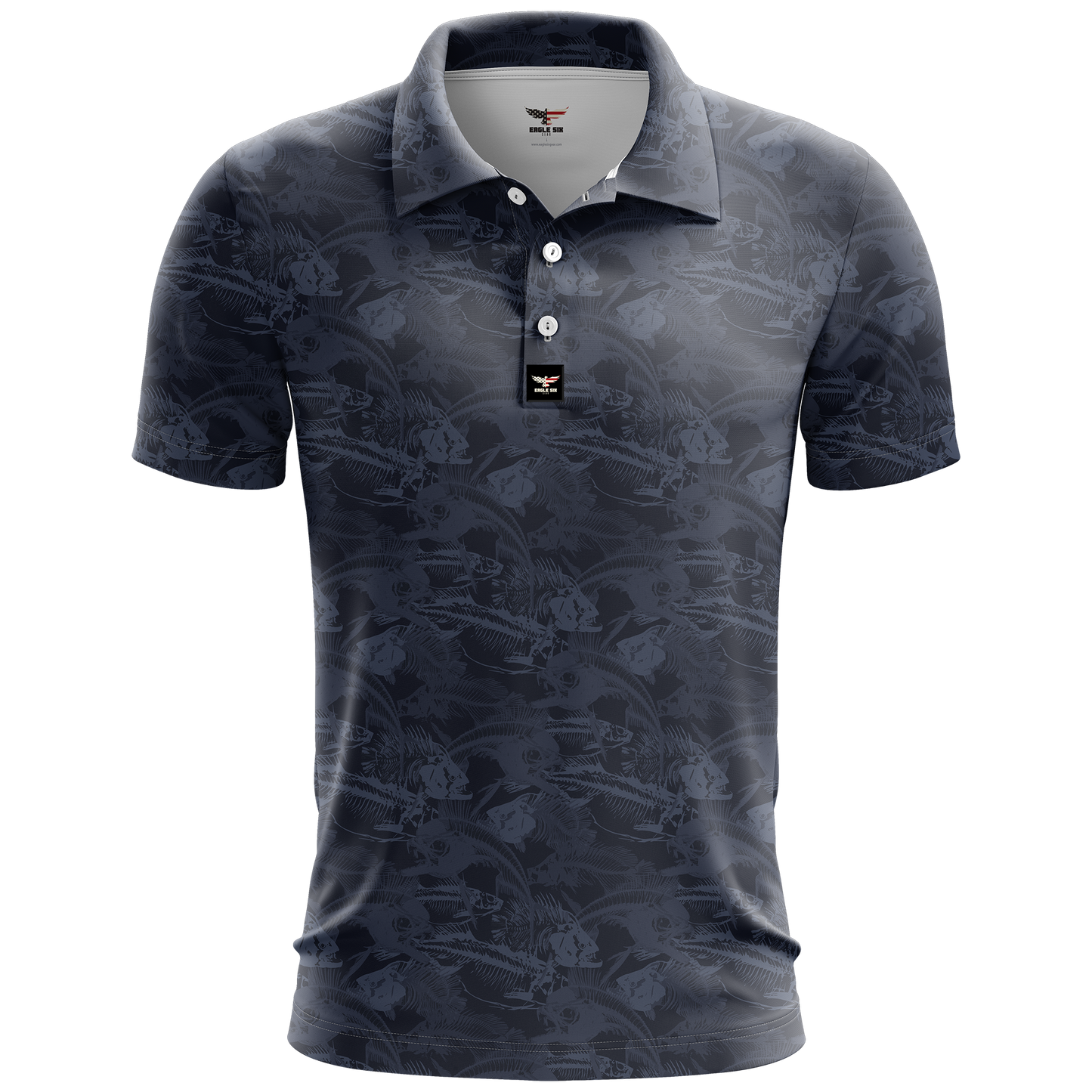 Midnight Bone Fish Golf Polo Shirt