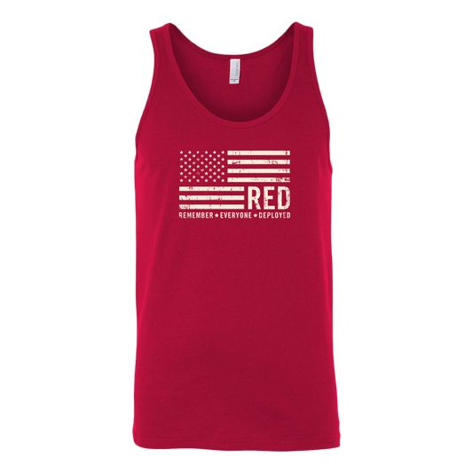 R.E.D - Remember Everyone Deployed US Flag Tank Top