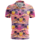 Flamingo Sunset Golf Polo Shirt