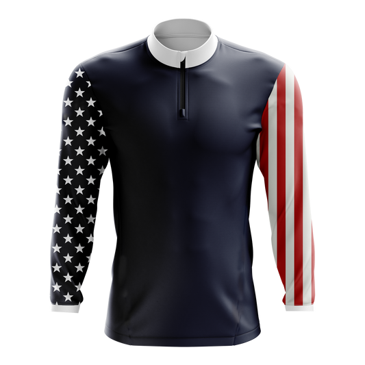 US Flag Men's Quarter Zip Pullover