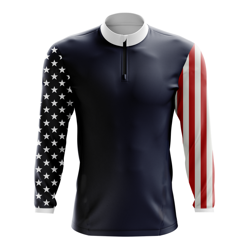 US Flag Men's Quarter Zip Pullover
