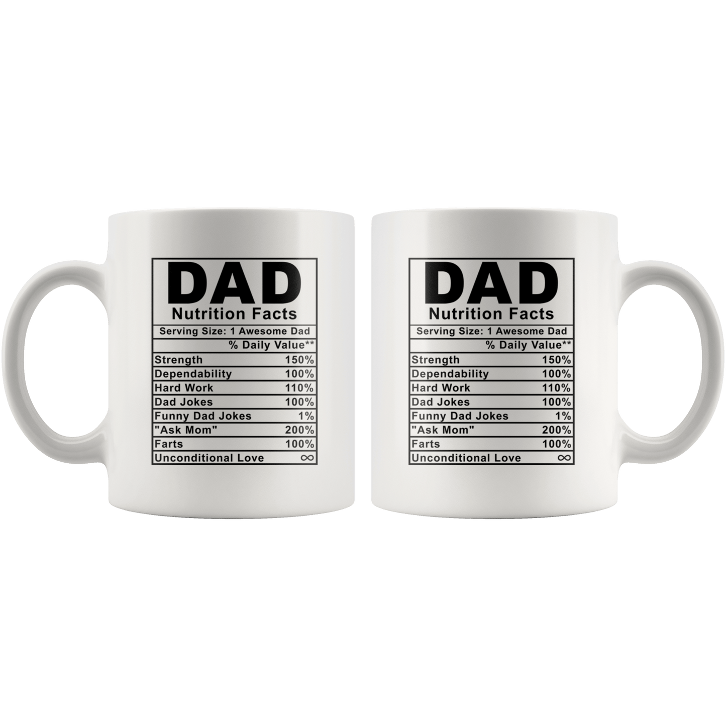 Dad Nutrition Facts Mug - Father's Day Gift