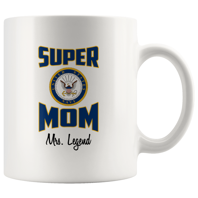 Personalized Super Navy Mom 11oz Mug