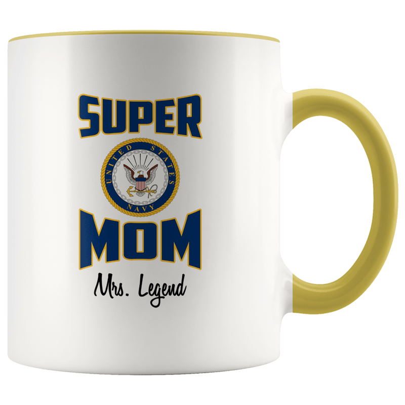 Personalized Super Navy Mom 11oz Mug