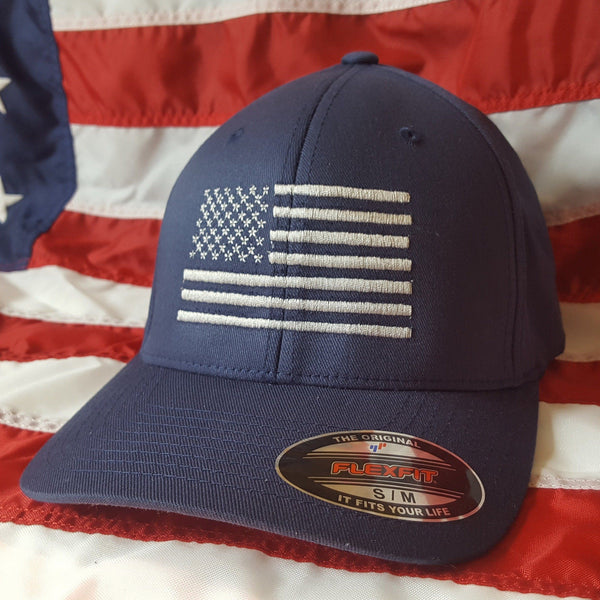 American Flag Navy Flexfit Hat