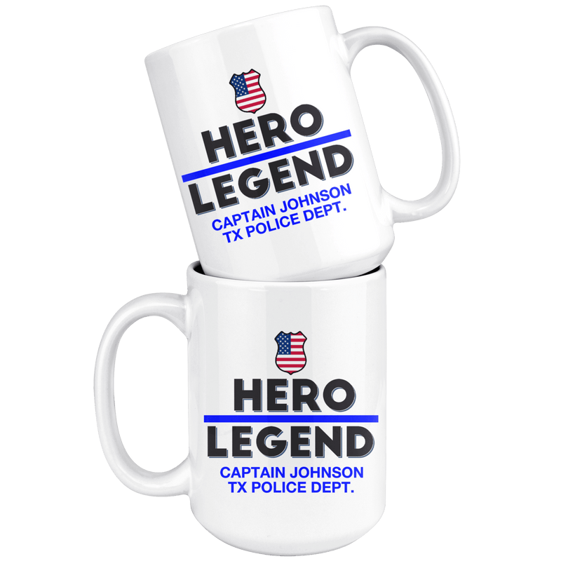 Personalized Police Hero-Legend 15oz Mug