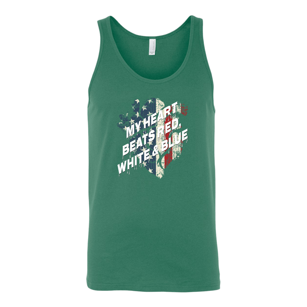 My Heart Beats Red, White, & Blue Tank Top
