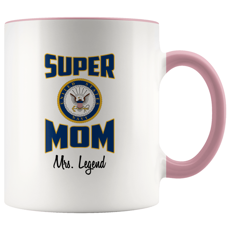 Personalized Super Navy Mom 11oz Mug