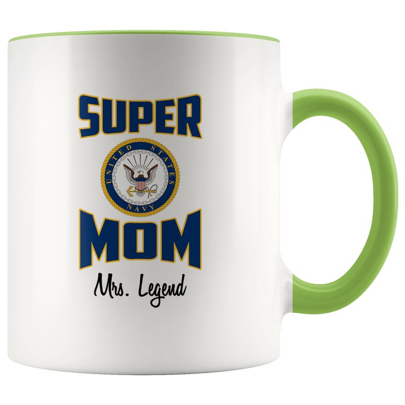 Personalized Super Navy Mom 11oz Mug