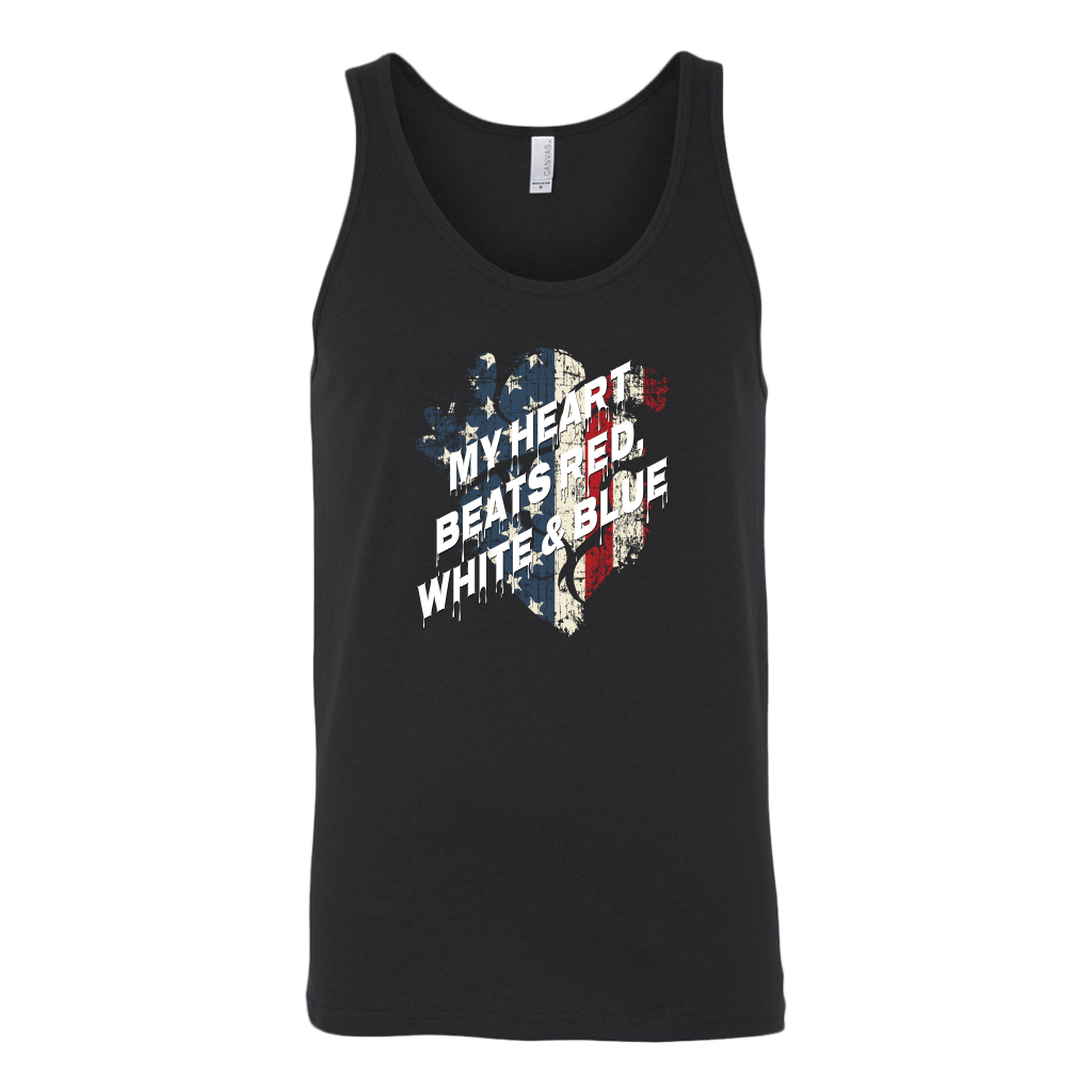 My Heart Beats Red, White, & Blue Tank Top