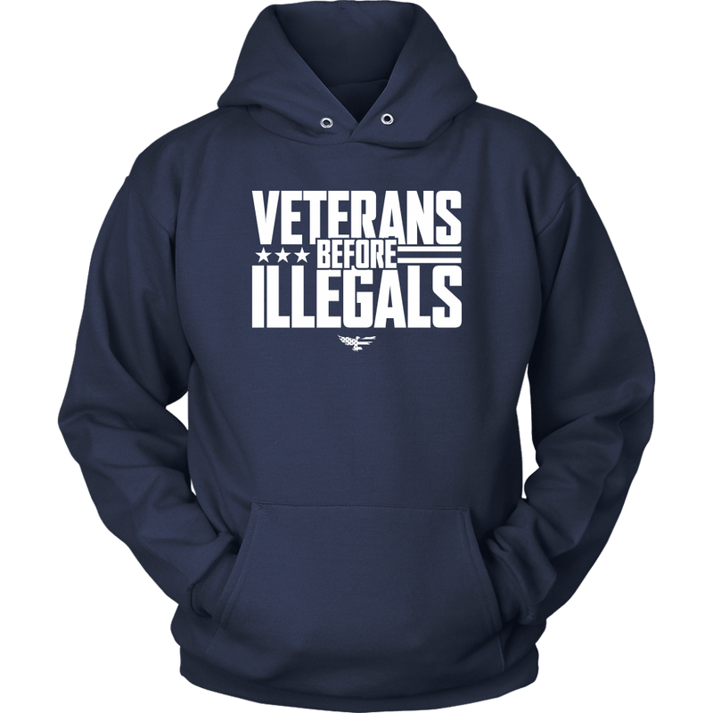 Veterans Before Illegals Unisex Hoodie