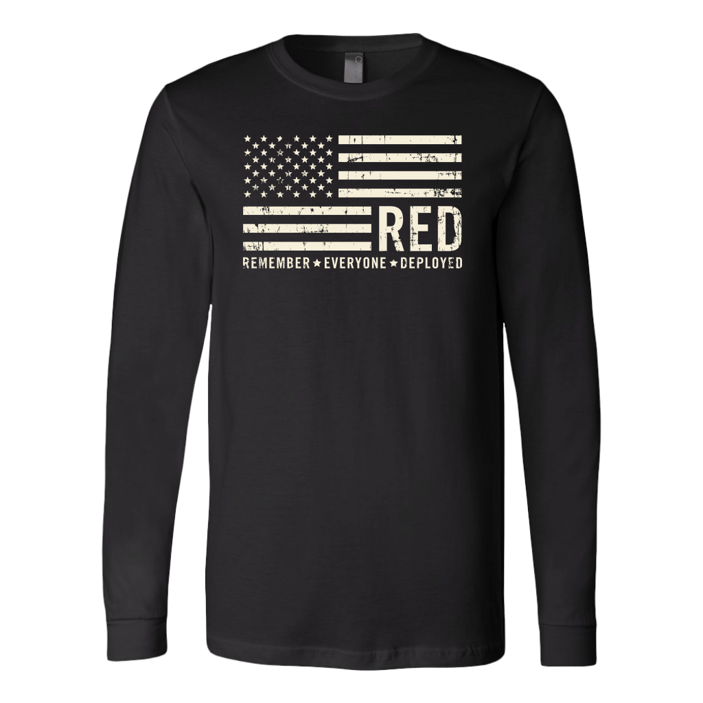 R.E.D. - Remember Everyone Deployed US Flag Long Sleeve