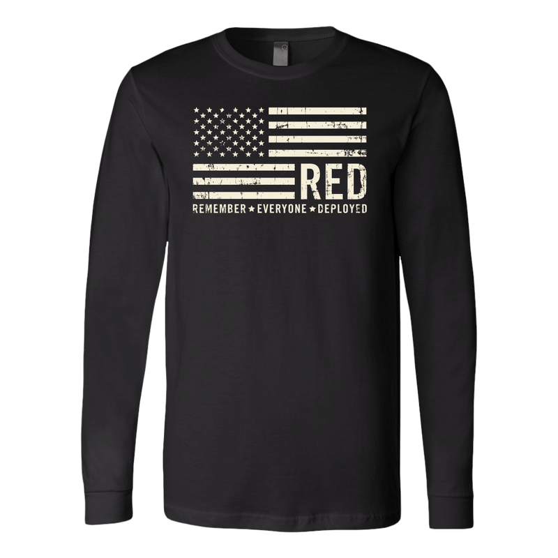 R.E.D. - Remember Everyone Deployed US Flag Long Sleeve
