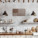 American Veteran Flag Die-cut Metal Sign