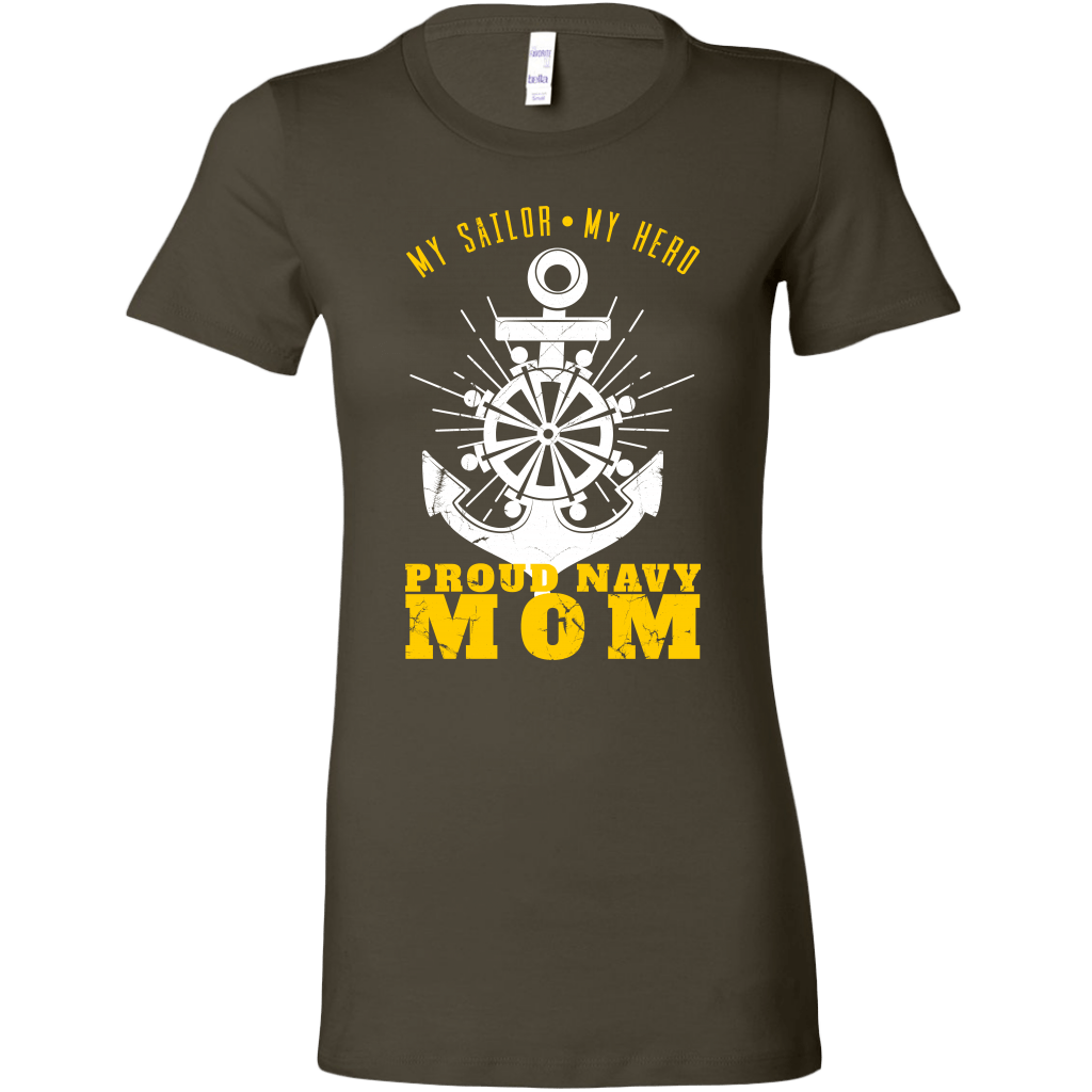 Proud Navy Mom (My Sailor, My Hero) Women's T-shirt
