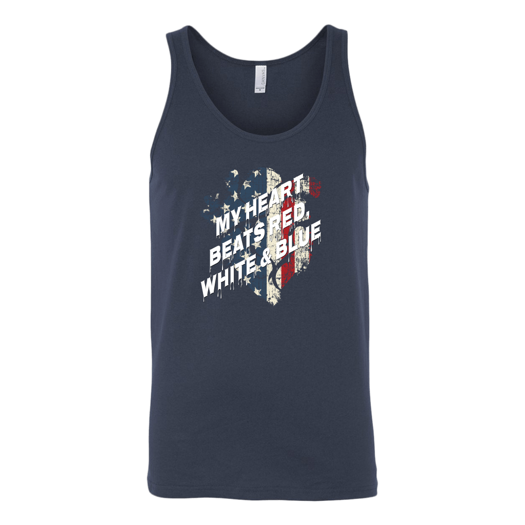 My Heart Beats Red, White, & Blue Tank Top