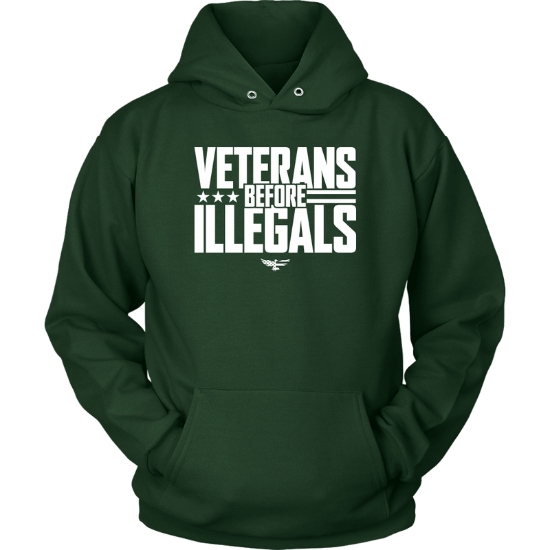 Veterans Before Illegals Unisex Hoodie
