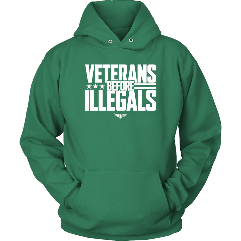 Veterans Before Illegals Unisex Hoodie