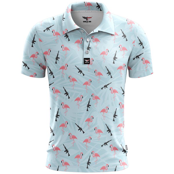 Armed Flamingos Shirt Golf Polo Shirt
