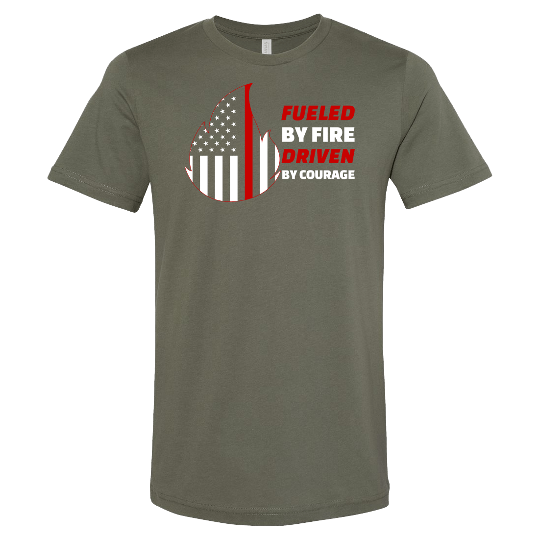 Fueled by Fire Driven by Courage Firefighter T-shirt