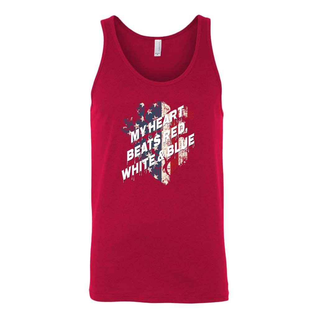 My Heart Beats Red, White, & Blue Tank Top