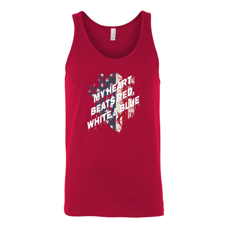 My Heart Beats Red, White, & Blue Tank Top