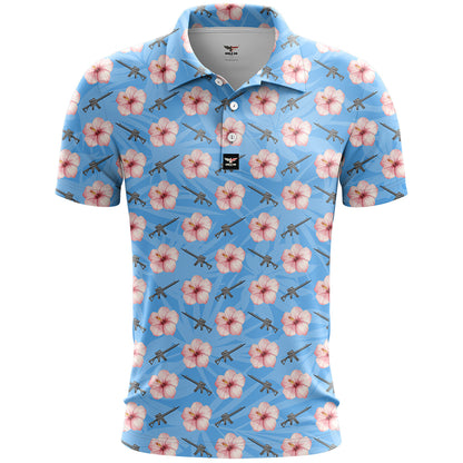 Hibiscus AR15 Golf Polo Shirt