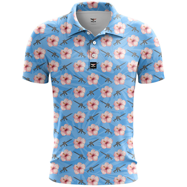 Hibiscus AR15 Golf Polo Shirt