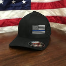 Thin Blue Line Side Flag Flexfit Hat- Clearance