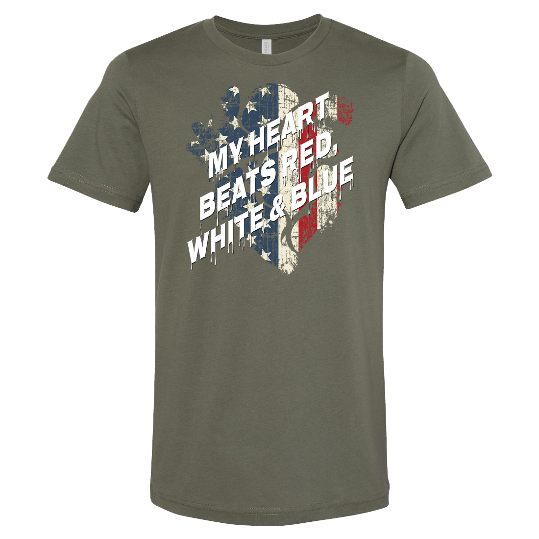 My Heart Beats Red, White, & Blue Tee