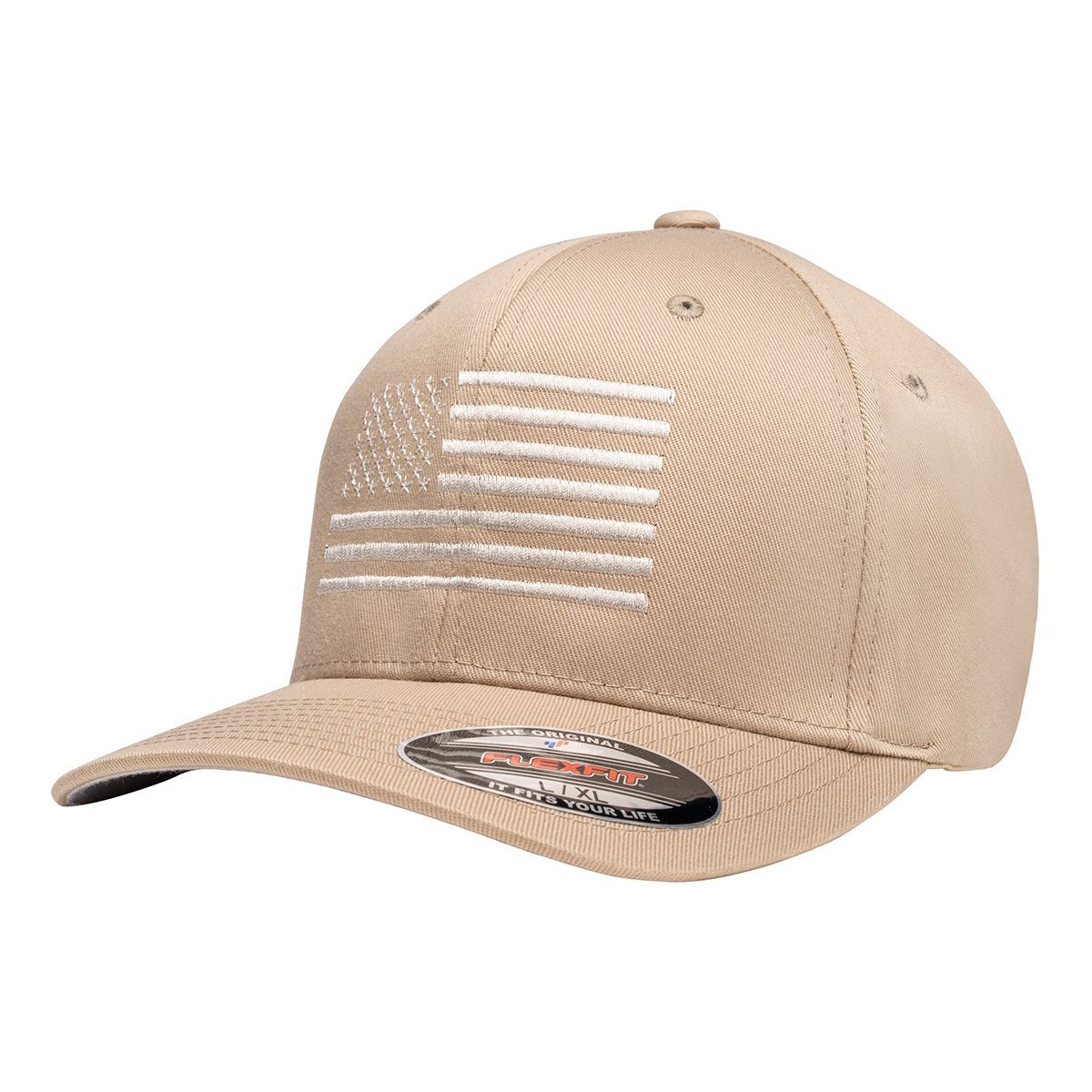 American Flag Khaki Flexfit Hat