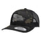 Rugged American Flag Black Multicam Snapback Trucker Hat