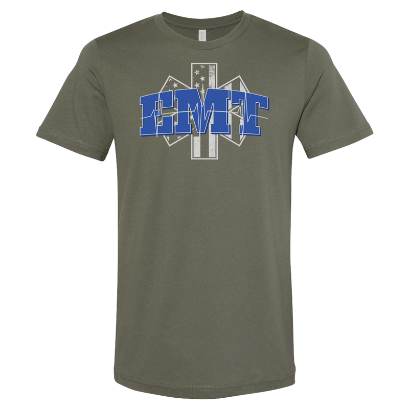 Star of Life EKG Heartbeat Line EMT T-shirt