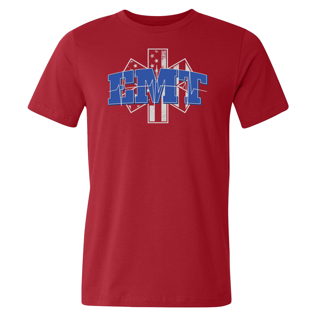 Star of Life EKG Heartbeat Line EMT T-shirt