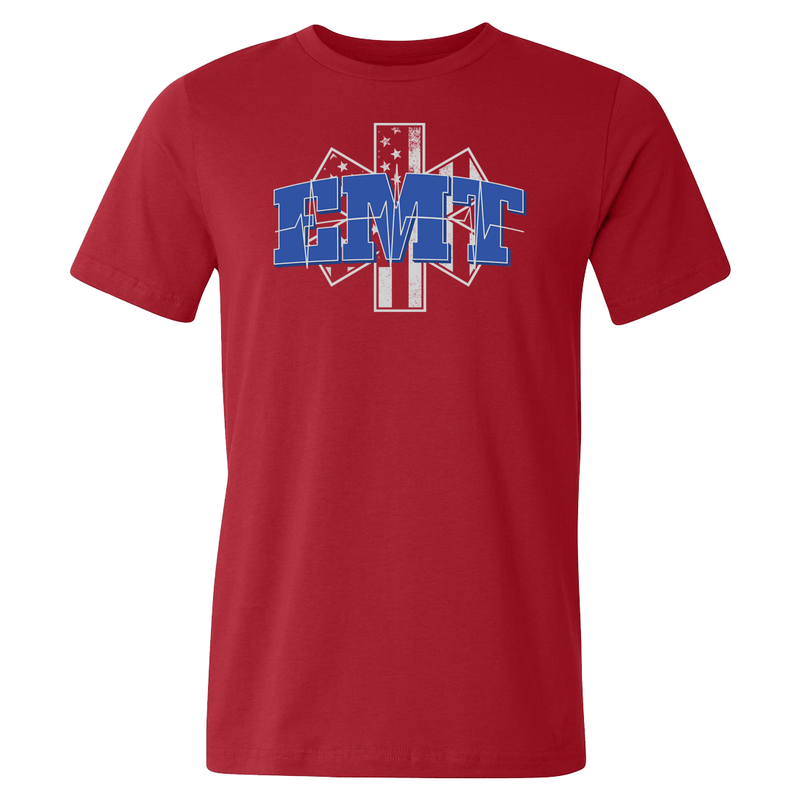 Star of Life EKG Heartbeat Line EMT T-shirt