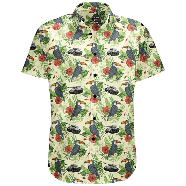 Toucans and Tanks Button Down Shirt- Clearance