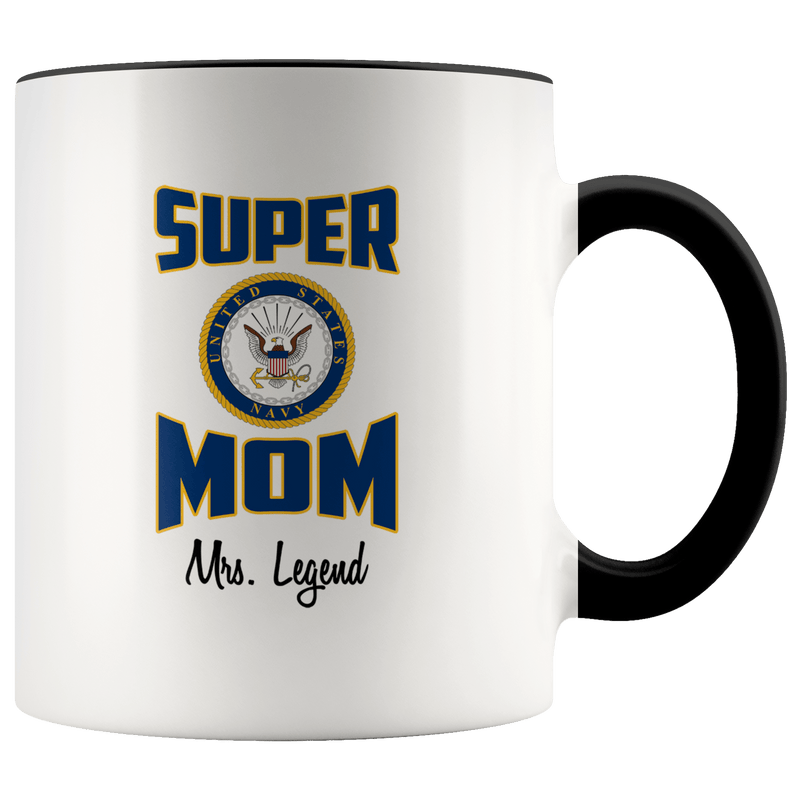 Personalized Super Navy Mom 11oz Mug