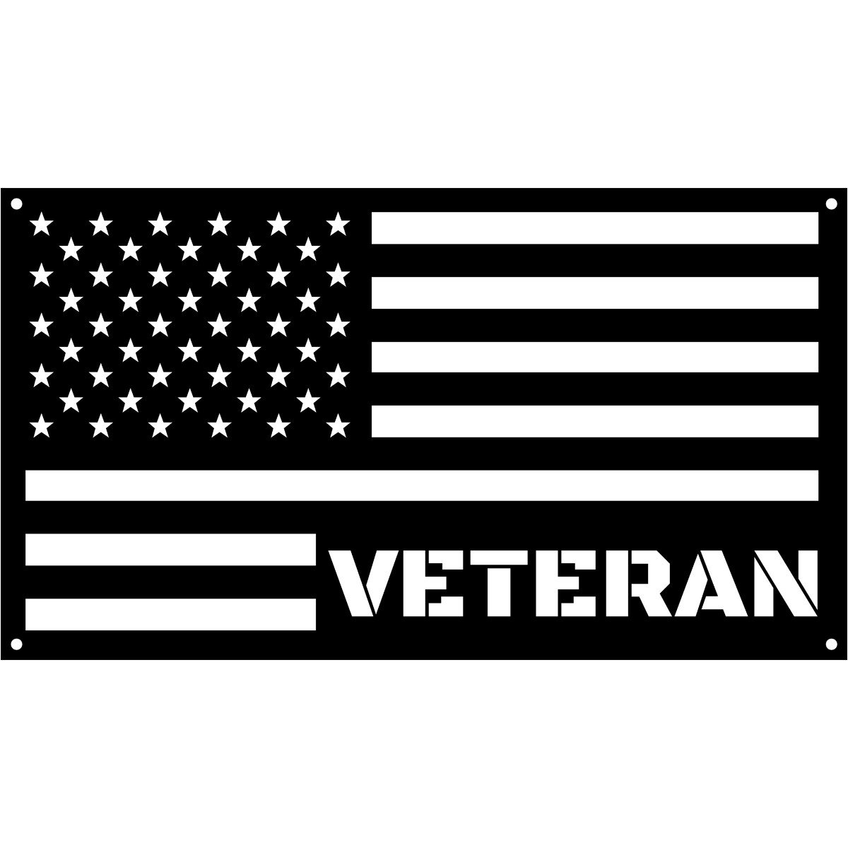 American Veteran Flag Die-cut Metal Sign