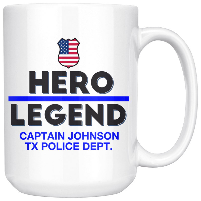 Personalized Police Hero-Legend 15oz Mug