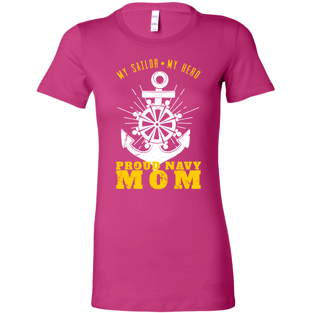 Proud Navy Mom (My Sailor, My Hero) Women's T-shirt