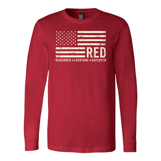 R.E.D. - Remember Everyone Deployed US Flag Long Sleeve